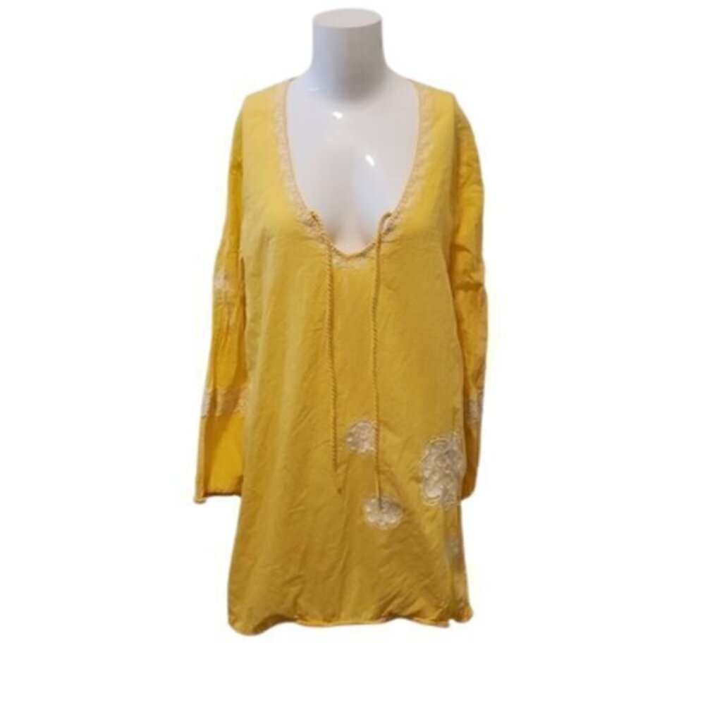 [Mud Pie] Yellow V-Neck Long Sleeve - Size L